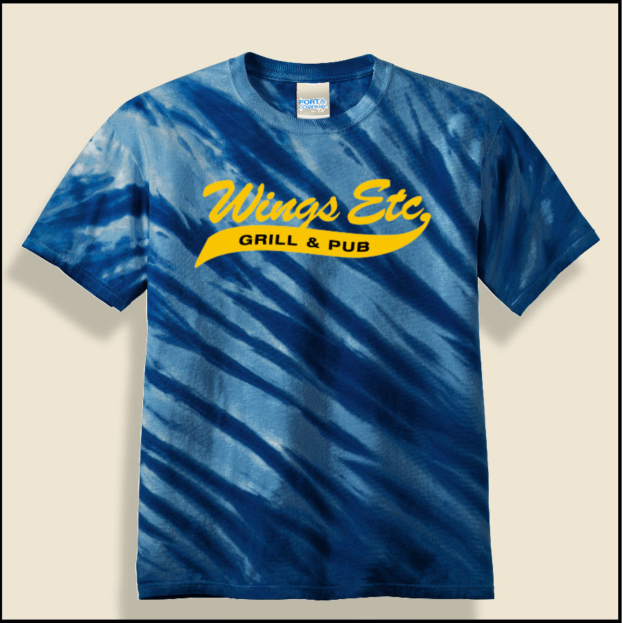 Navy Wings Etc. Tiger Stripped Tie Dyed T-Shirt
